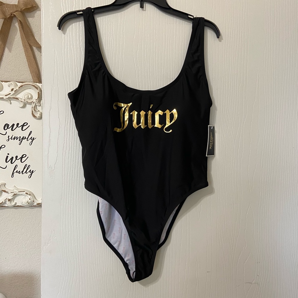 Juicy Couture swim suit XL black NWT